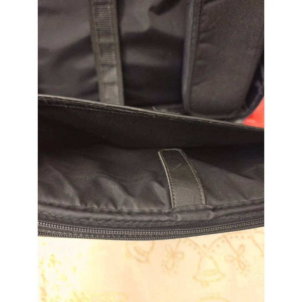 Case Tek Black Leather Laptop Briefcase Messenger Bag w/ Strap Organizer USA